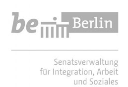 Logo Berlin Senate Department for Integration, Labour and Social Affairs in grey