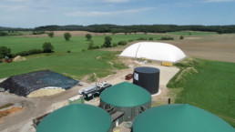 Biogasanlage aus der Vogelperspektive