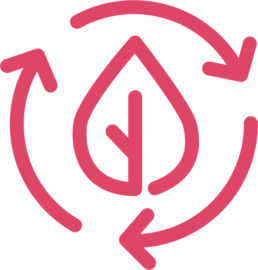 Logo Kreislauf mit Blatt rosa