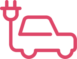 Logo Elektroauto rosa