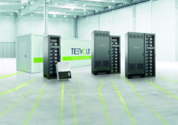 Commercial battery storage in a commercial hall