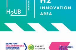 Grafik mit den Logos von H2UB und decarbXpo